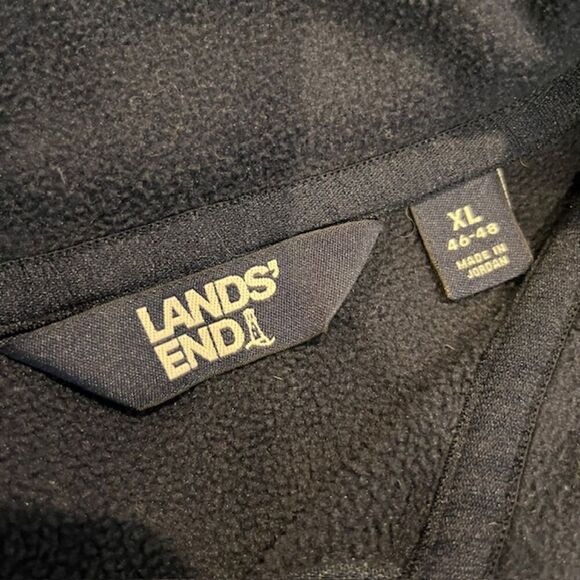 Lands' End Men's 1/4 Zip Fleece Pullover Navy Blue and Green Size XL - Picture 3 of 8